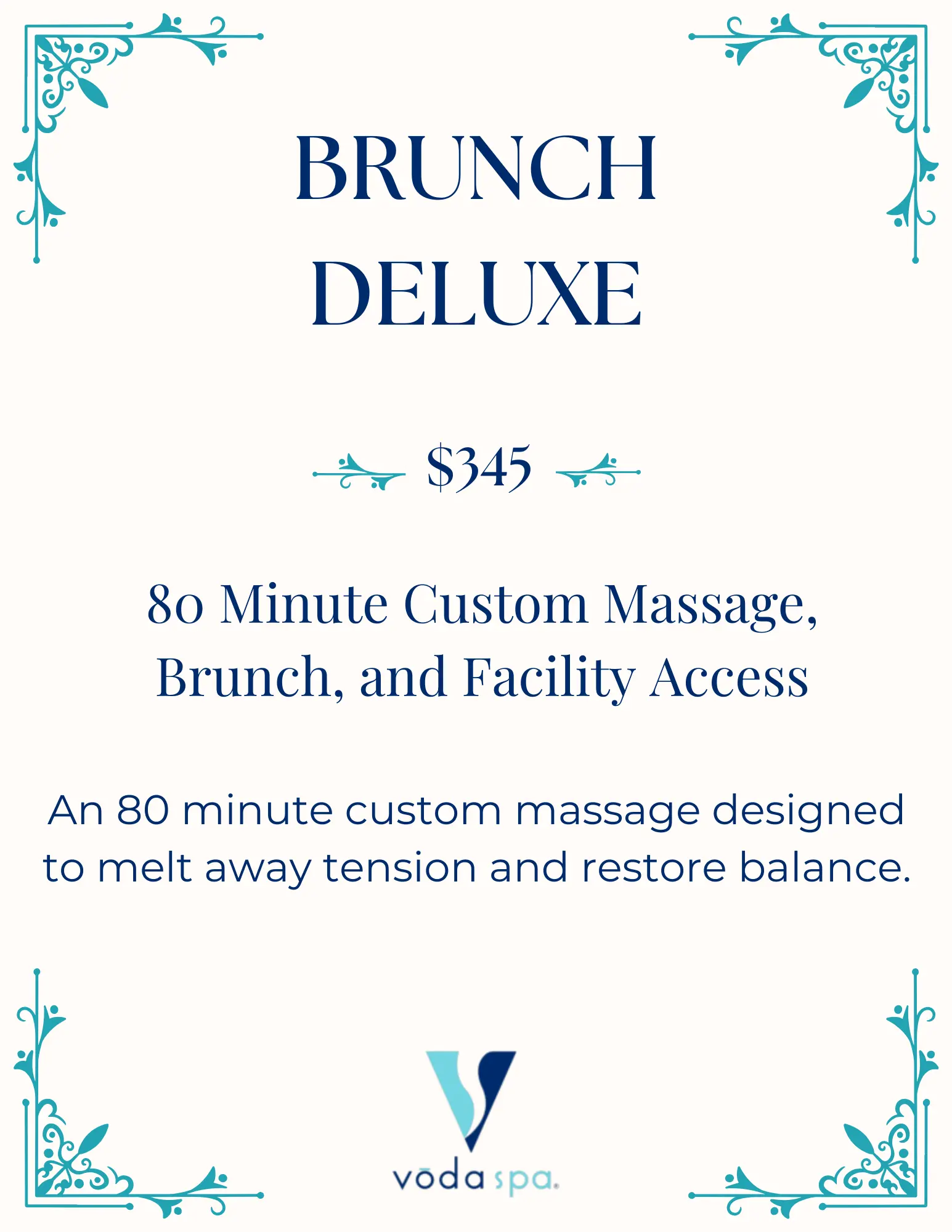 voda spa brunch package