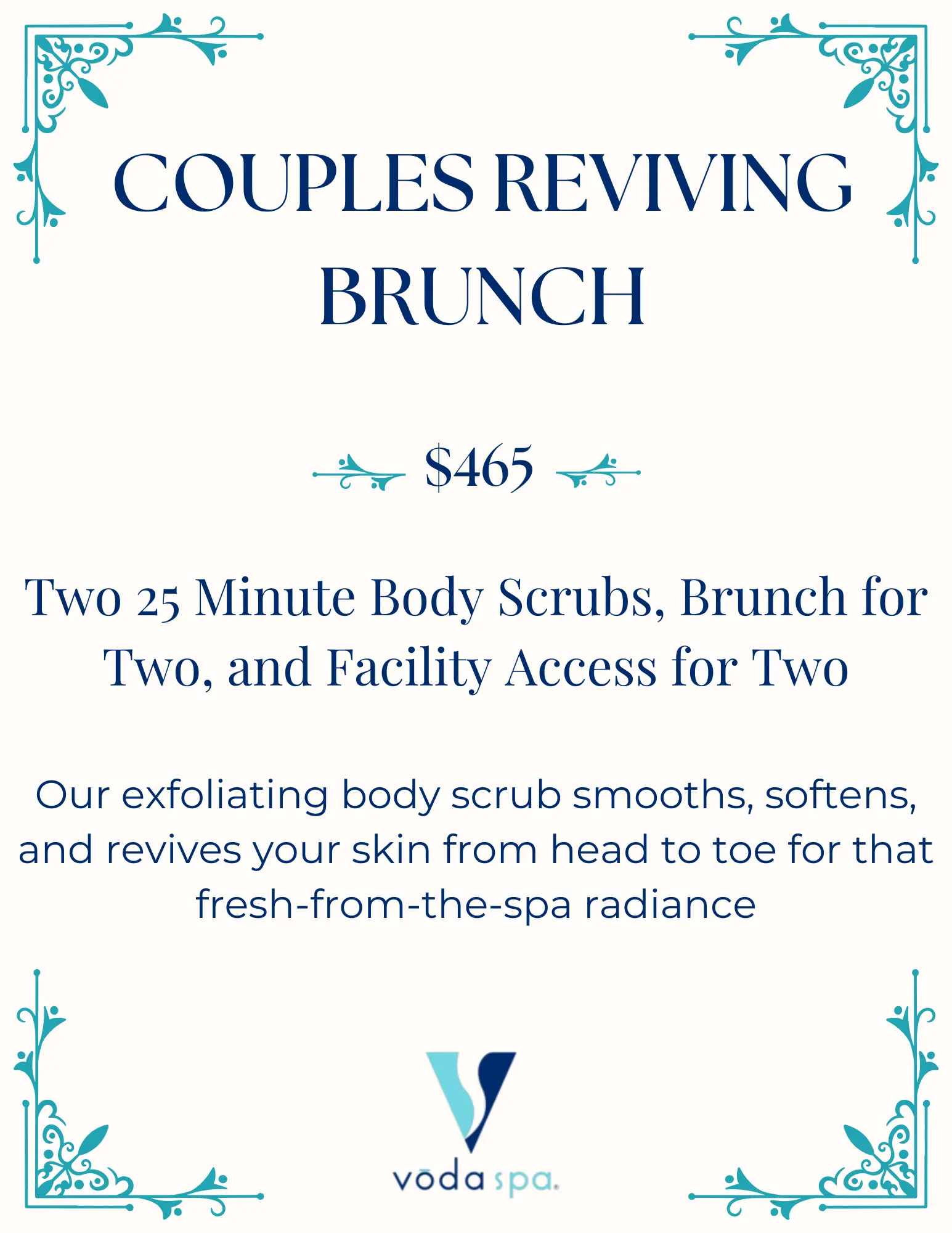voda spa brunch package